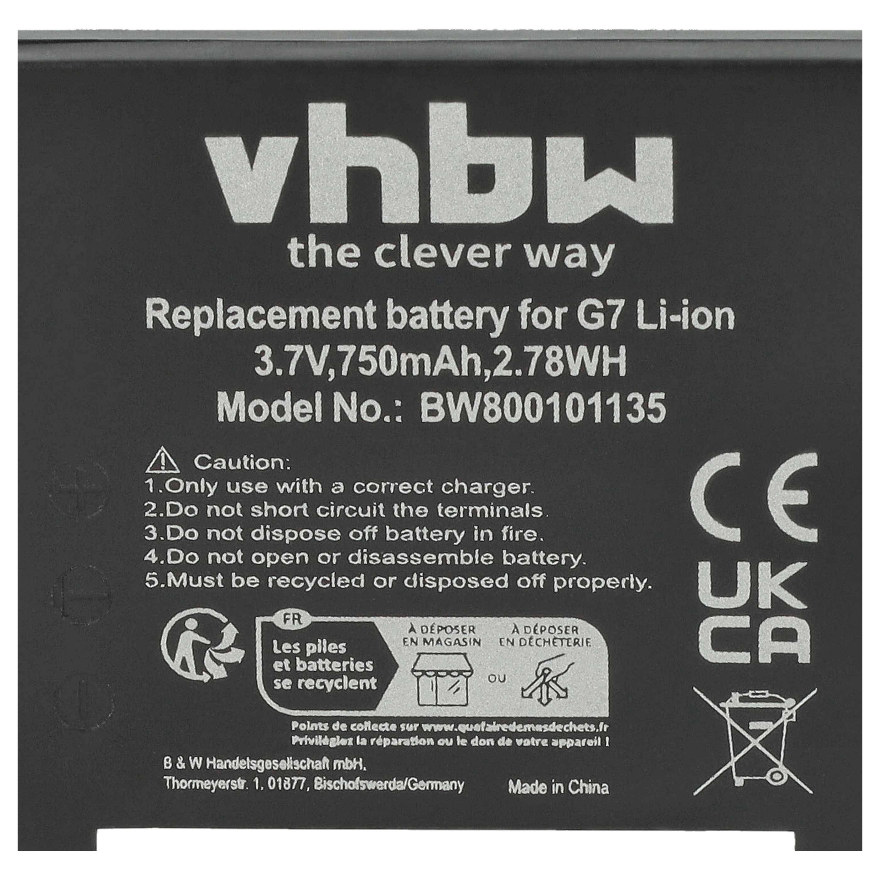 vhbw Akku kompatibel mit Logitech MX Air, M-RBQ124 kabellose Maus (750 mAh, 3,7 V, Li-Ion) - Ersatz für 190310-1000-3