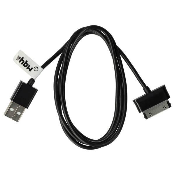 vhbw USB-Kabel Ersatz für Samsung ECC1DPU für Tablet | Datenkabel 2in1 Ladekabel, 120cm Schwarz