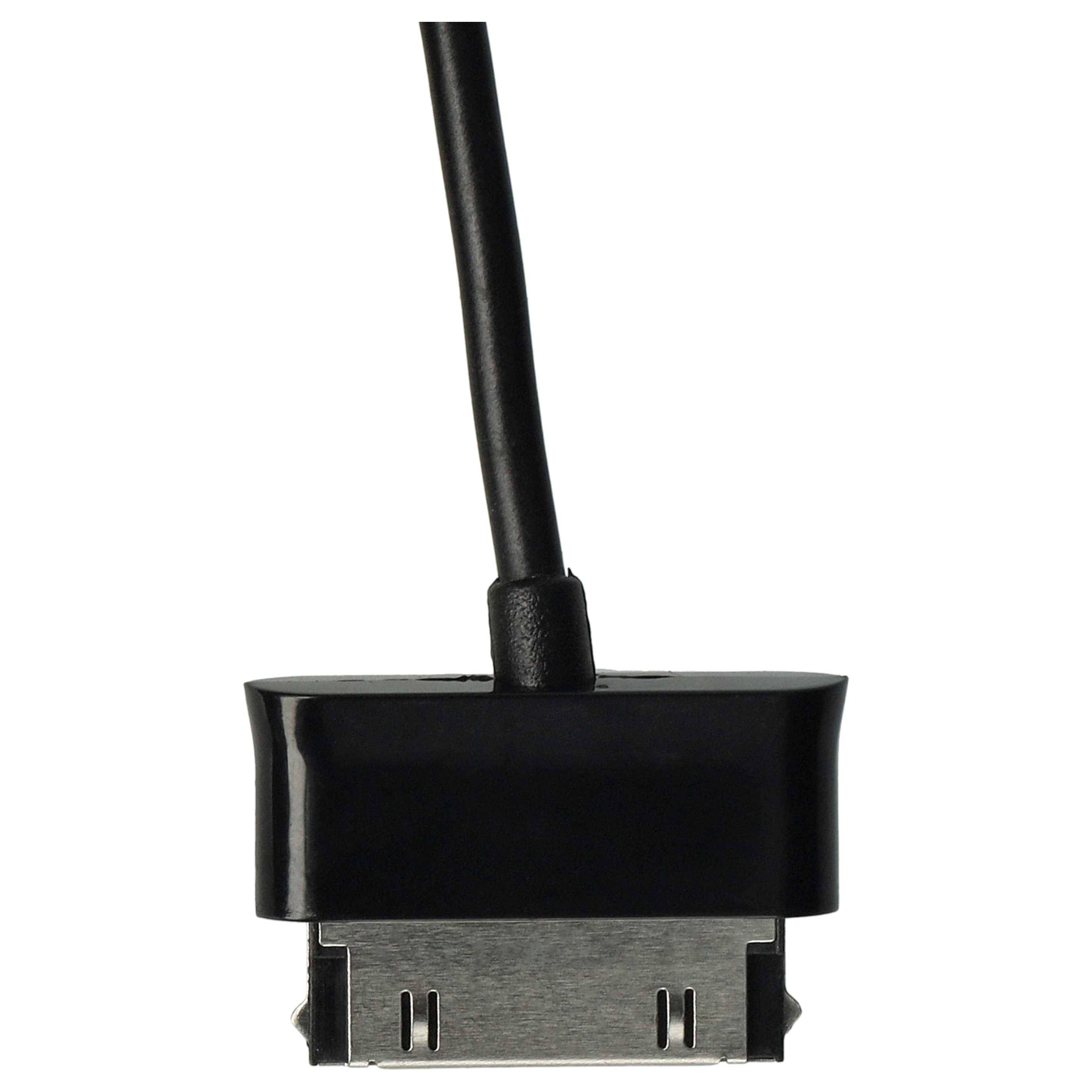 vhbw USB-Kabel Ersatz für Samsung ECC1DPU für Tablet | Datenkabel 2in1 Ladekabel, 120cm Schwarz-4