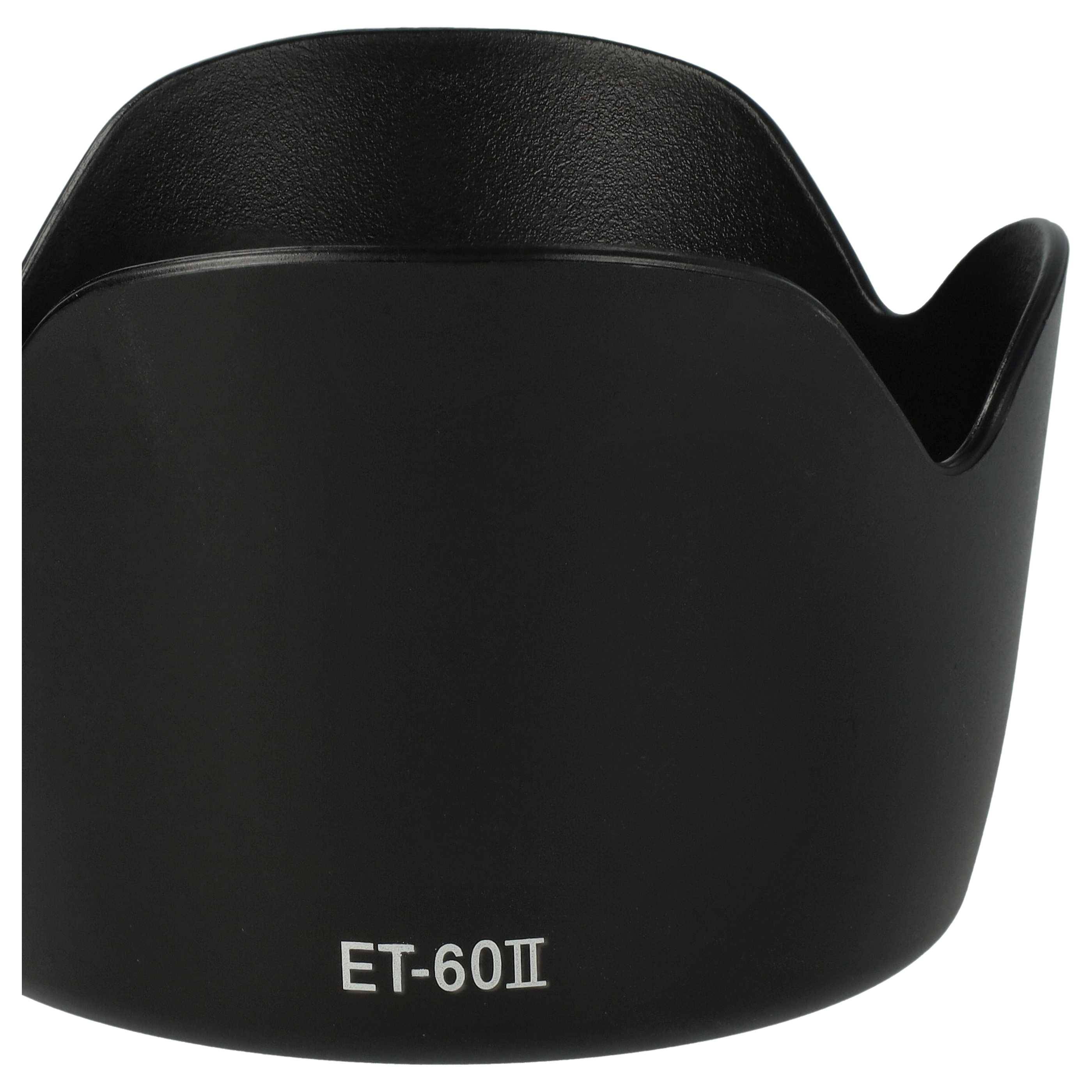 vhbw Gegenlichtblende Ersatz für Canon ET-60 II für 58mm Objektiv | Schwarz, Kunststoff, tulpenförmig, 8,6 cm-3