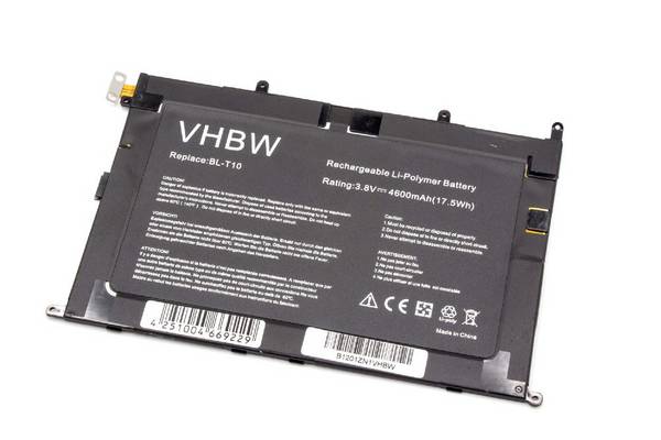 vhbw Akku Ersatz für LG EAC62159101 | BL-T10 für Tablet Pad (4600 mAh, 3,8 V, Li-Polymer)