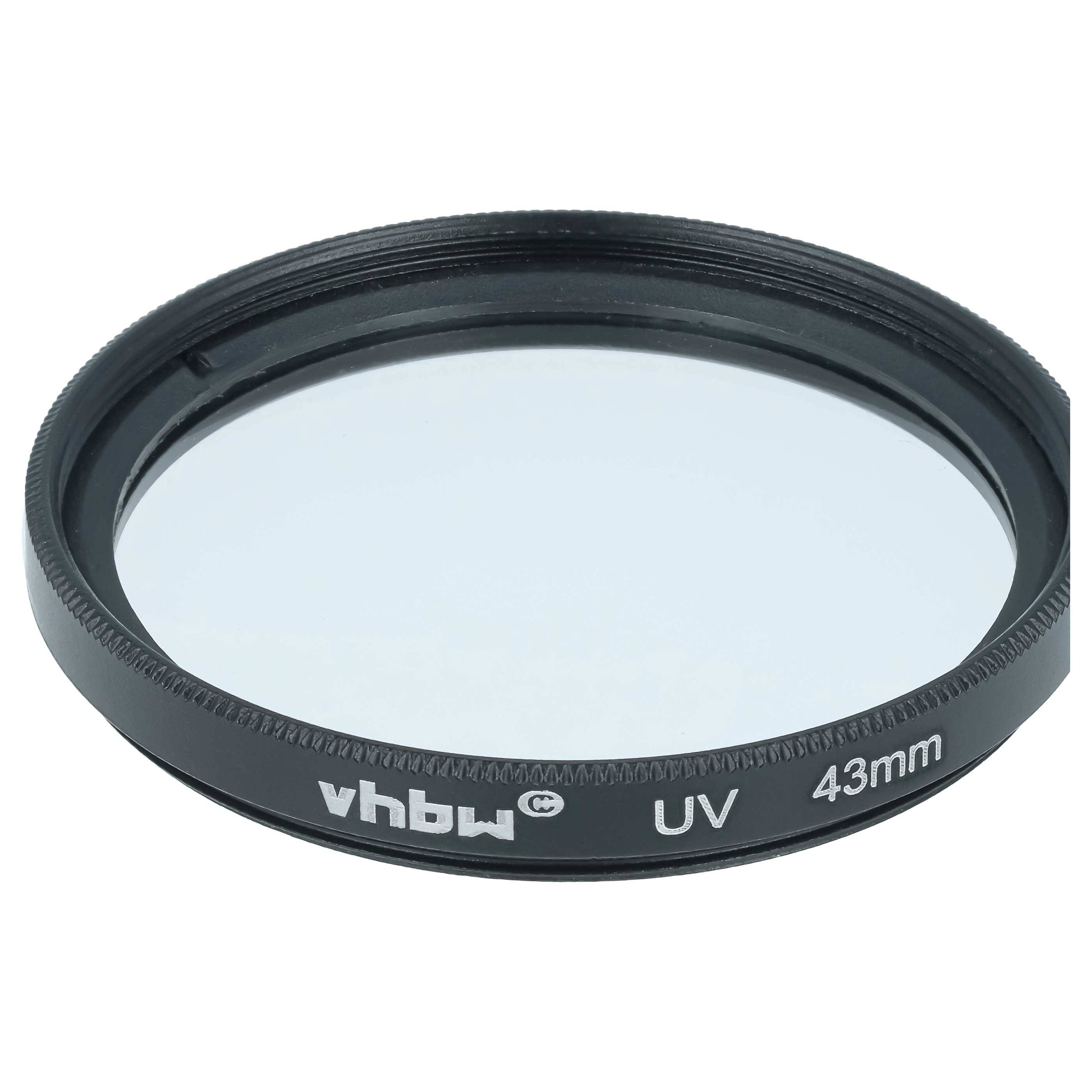 vhbw Universal UV Filter für Kamera Objektive mit 43mm Filtergewinde | UV Schutzfilter, Schwarz-2