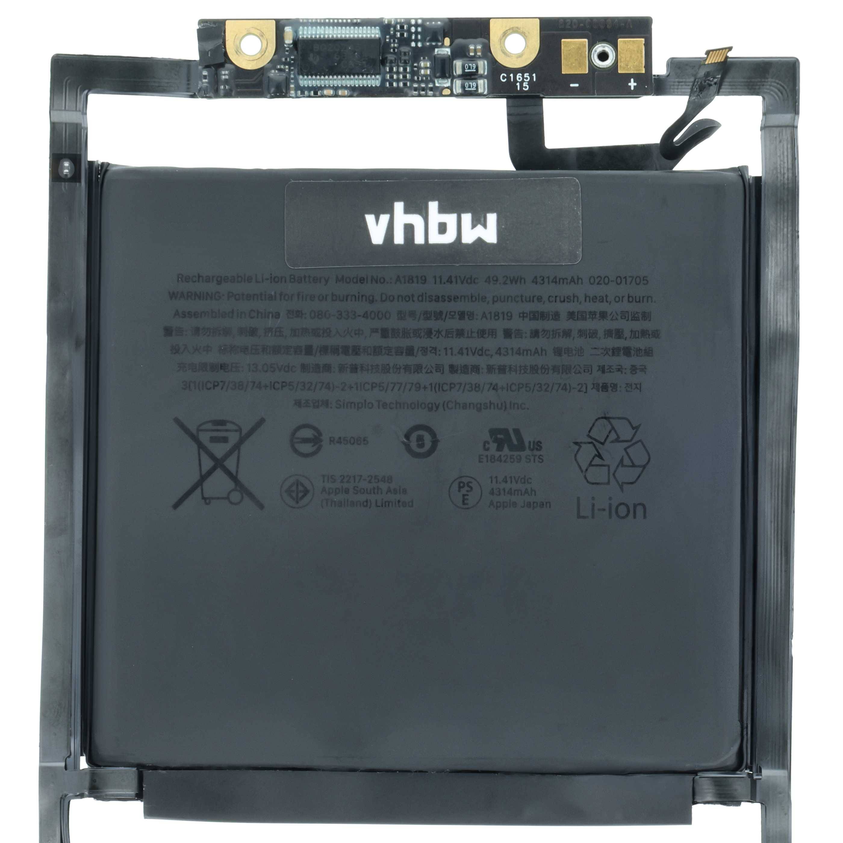 vhbw Akku kompatibel mit Apple MacBook Pro 13" 2017 Notebook (4300 mAh, 11,4 V, Li-Polymer)-3