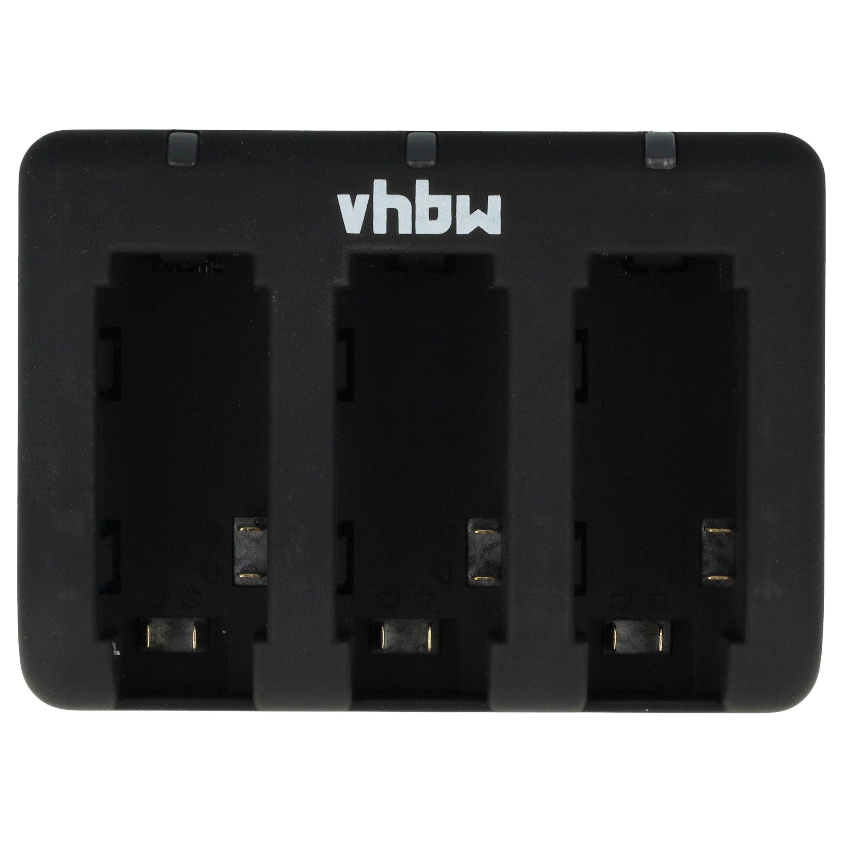 vhbw Micro-USB Ladegerät kompatibel mit GoPro HD Hero 4 Silver Edition Kamera Camcorder - Ladeschale 3-fach + Micro-USB-2