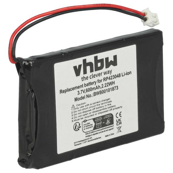 vhbw Akku Ersatz für LZ423048BT | RP423048, CP76 für schnurlos Festnetz Telefon (600 mAh, 3,7 V, Li-Ion)