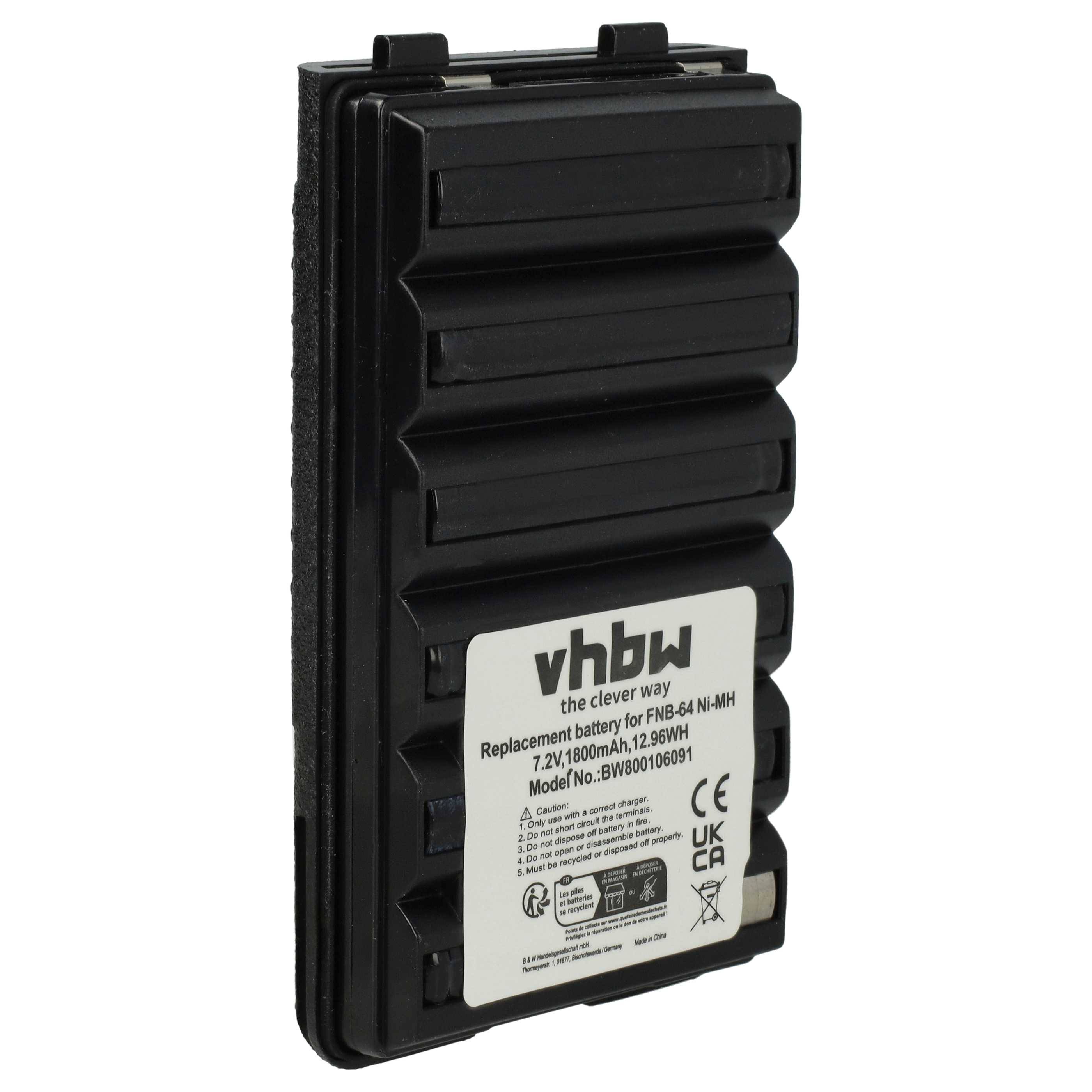 vhbw Akku kompatibel mit Yaesu Vertex VX-420 | VX-427, VX800, VX420, VX-800, VX-417, VX-800U, VX-424 Funkgerät, Walkie