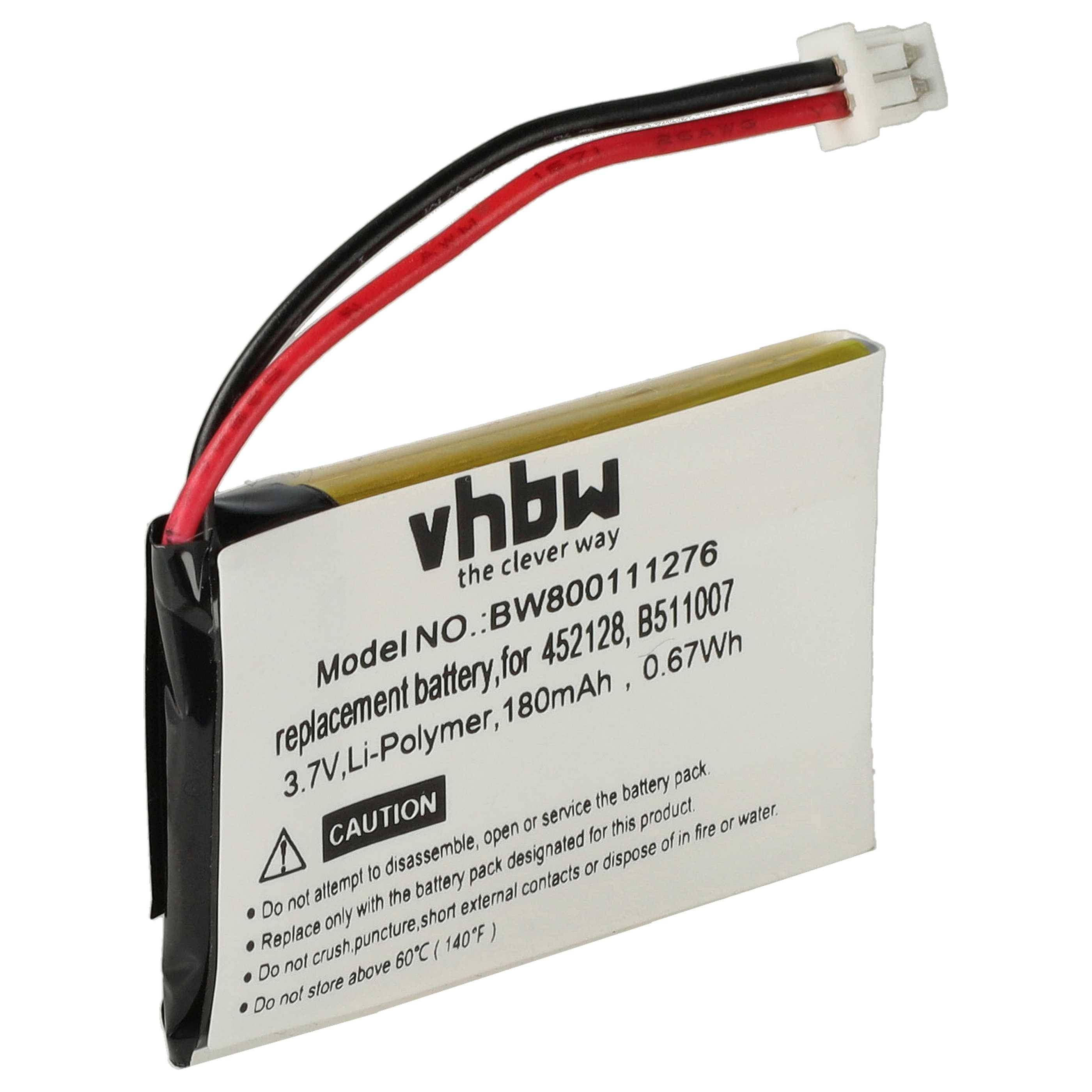 vhbw Akku kompatibel mit Plantronics CS60 | Wireless Headset Kopfhörer 180mAh (3,7V, Li-Polymer)-0