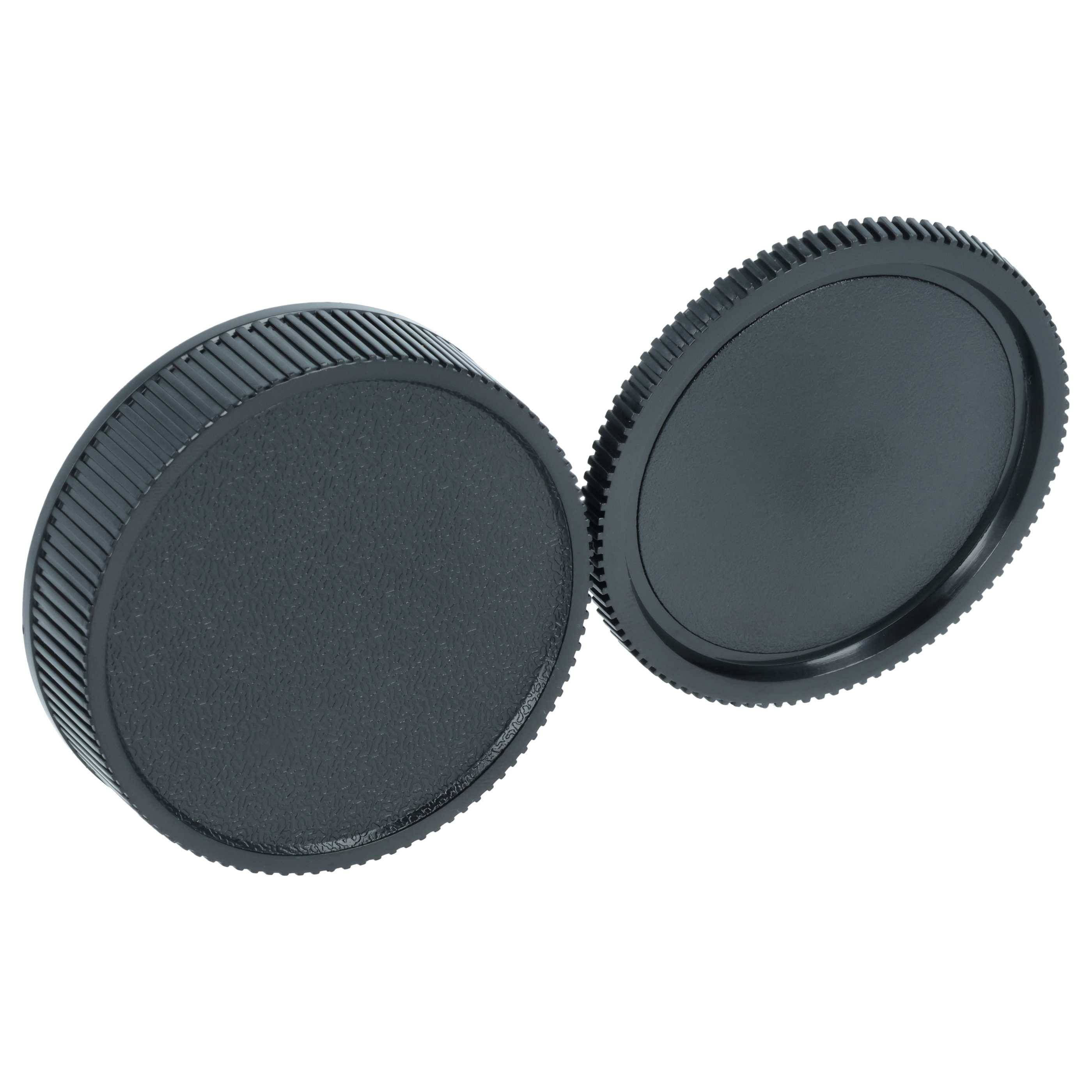 vhbw Objektivdeckel-Set kompatibel mit Leica R Objektiven | Front- und Rückdeckel, Kunststoff Schwarz-0