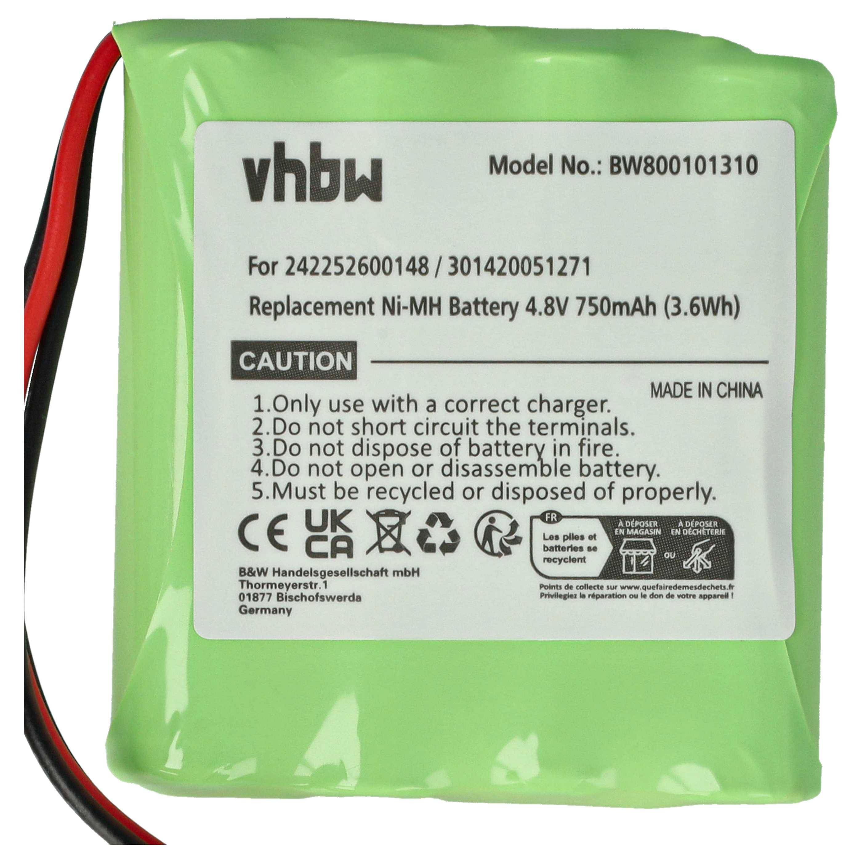 vhbw Akku Ersatz für Philips 310420051271 | 2422 526 00148, 8100 911 02101 für Fernbedienung Remote Control (750 mAh, 4-3