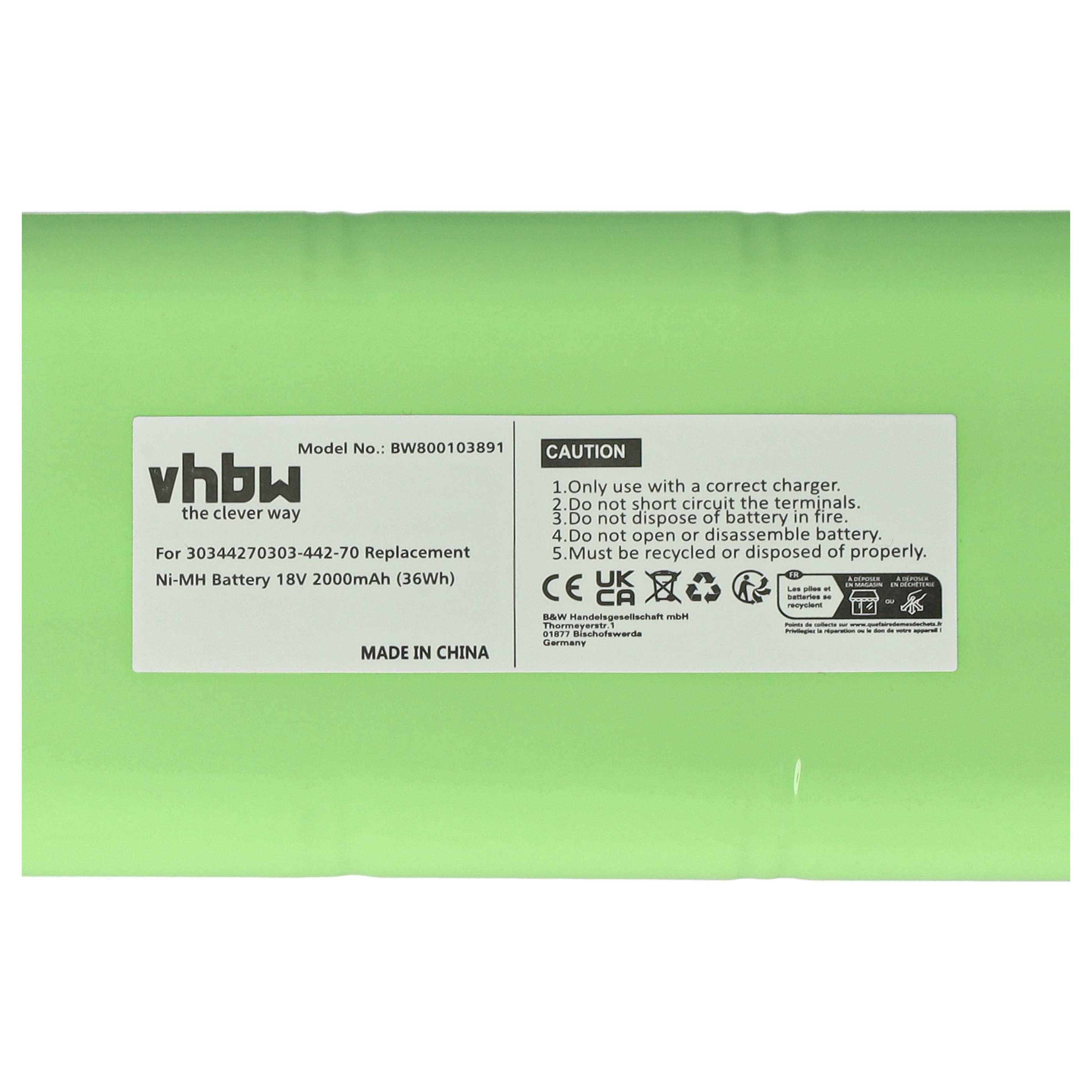 vhbw Akku kompatibel mit GE Defibrillator MAC 1200ST | Medizintechnik (2000 mAh, 18 V, NiMH)-3