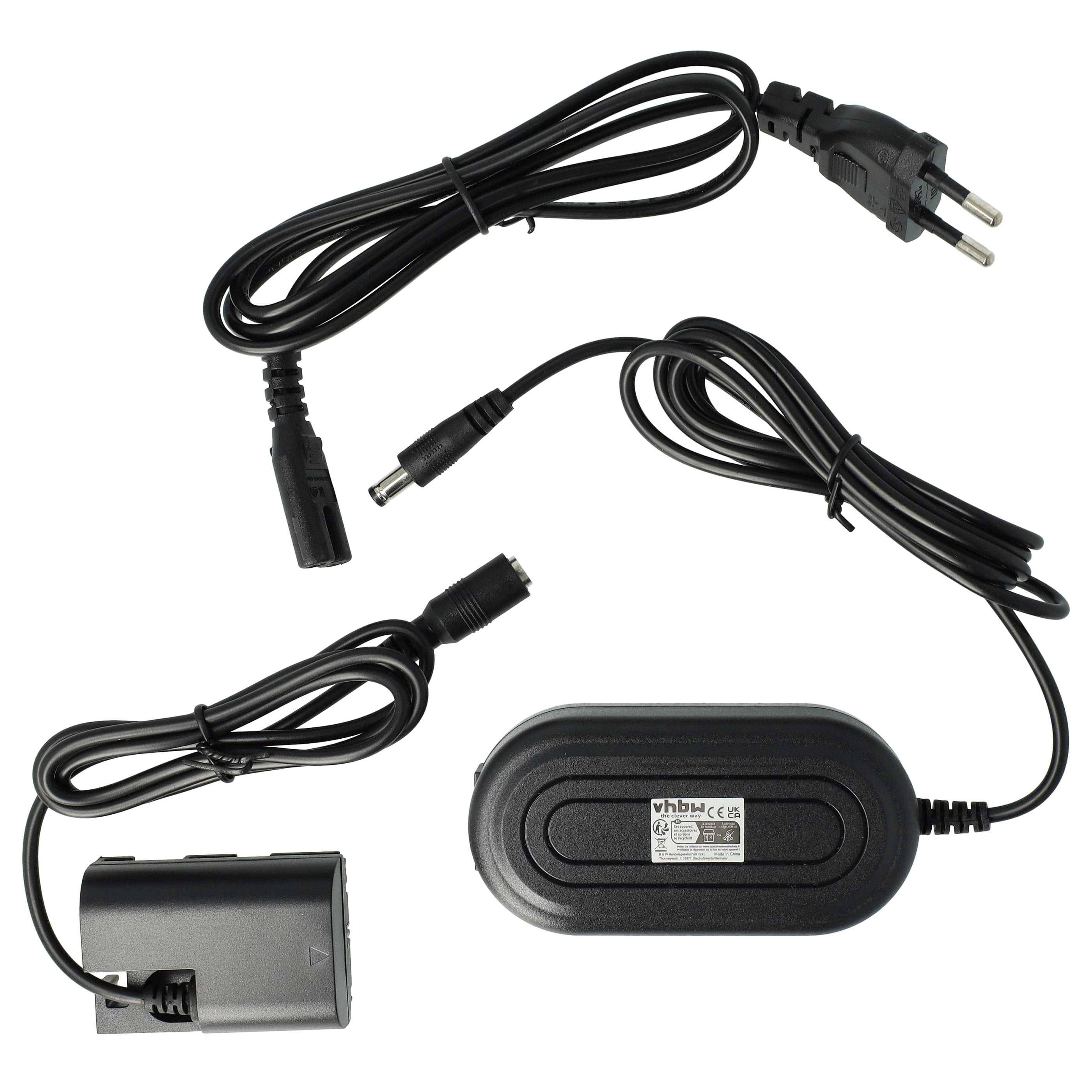 vhbw Netzteil Ersatz für Canon ACK-E6 für Kamera | Digitalkamera + DC Kuppler (Ersatz für DR-E6), 2m-1
