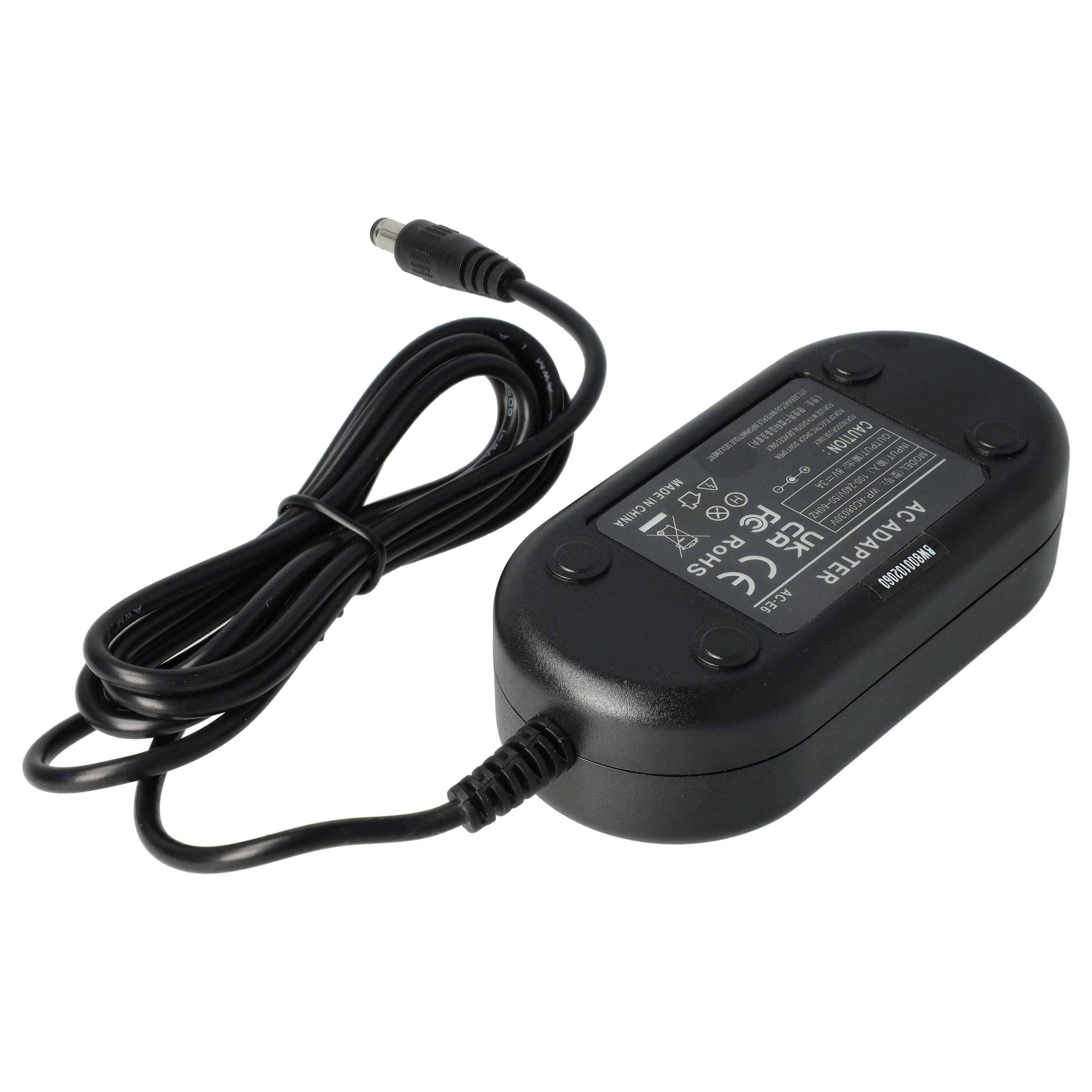 vhbw Netzteil Ersatz für Canon ACK-E6 für Kamera | Digitalkamera + DC Kuppler (Ersatz für DR-E6), 2m-2