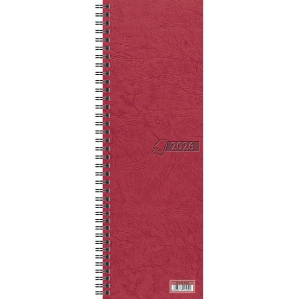 Vormerkbuch 100x296mm 1 Woche auf 2 Seiten rot Kalendarium 2027
