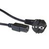 ACT AK5124 230V Anschlusskabel geerdeter Stecker Schuko CEE7/7 Stecker (gewinkelt)/C13 Schwarz - 3 Meter