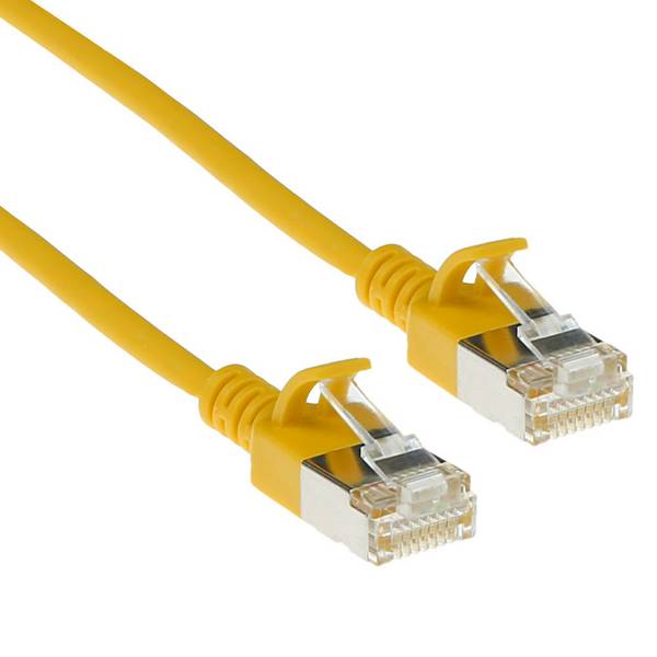 ACT DC7851 LSZH U/FTP CAT6A Datacenter Slimline Patch Cord Snagless | RJ45-Stecker | Gelb | 1,5 Meter