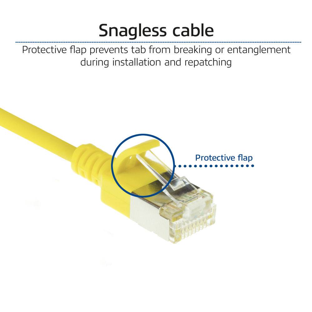 ACT DC7851 LSZH U/FTP CAT6A Datacenter Slimline Patch Cord Snagless | RJ45-Stecker | Gelb | 1,5 Meter-3