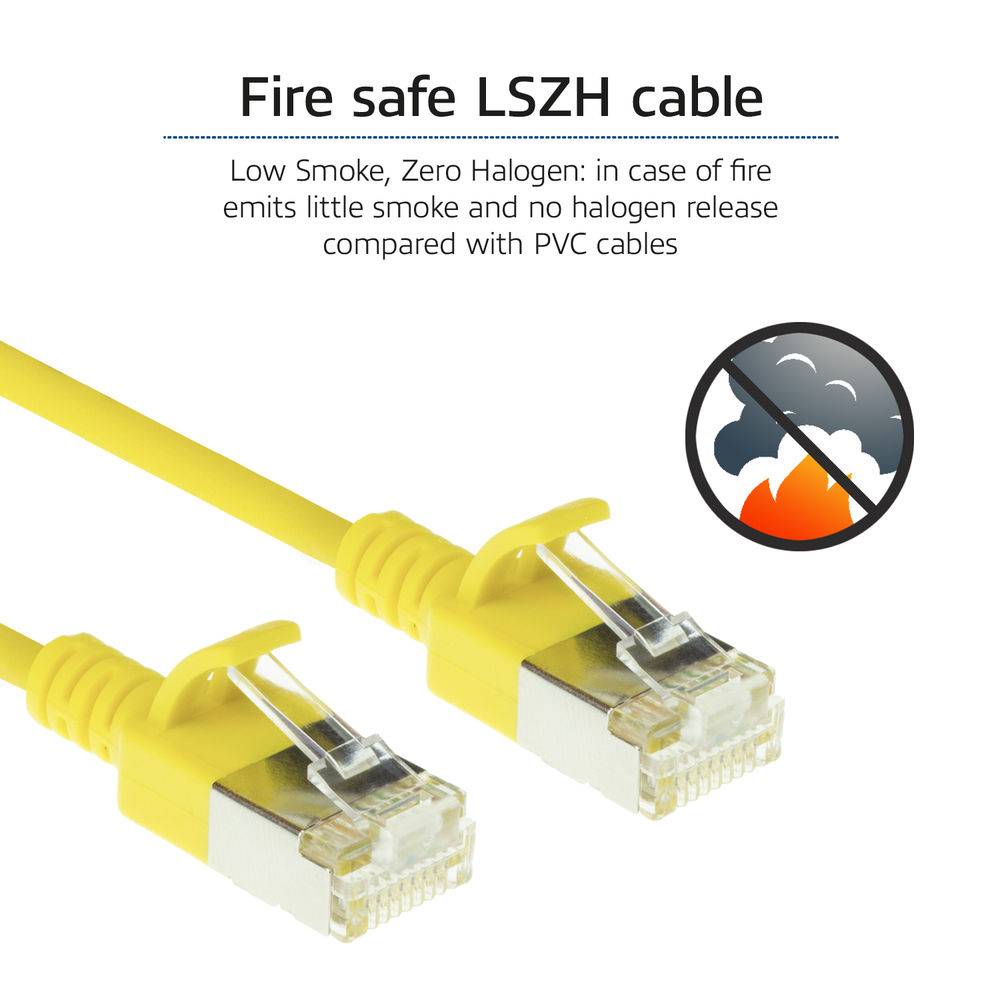 ACT DC7851 LSZH U/FTP CAT6A Datacenter Slimline Patch Cord Snagless | RJ45-Stecker | Gelb | 1,5 Meter-4