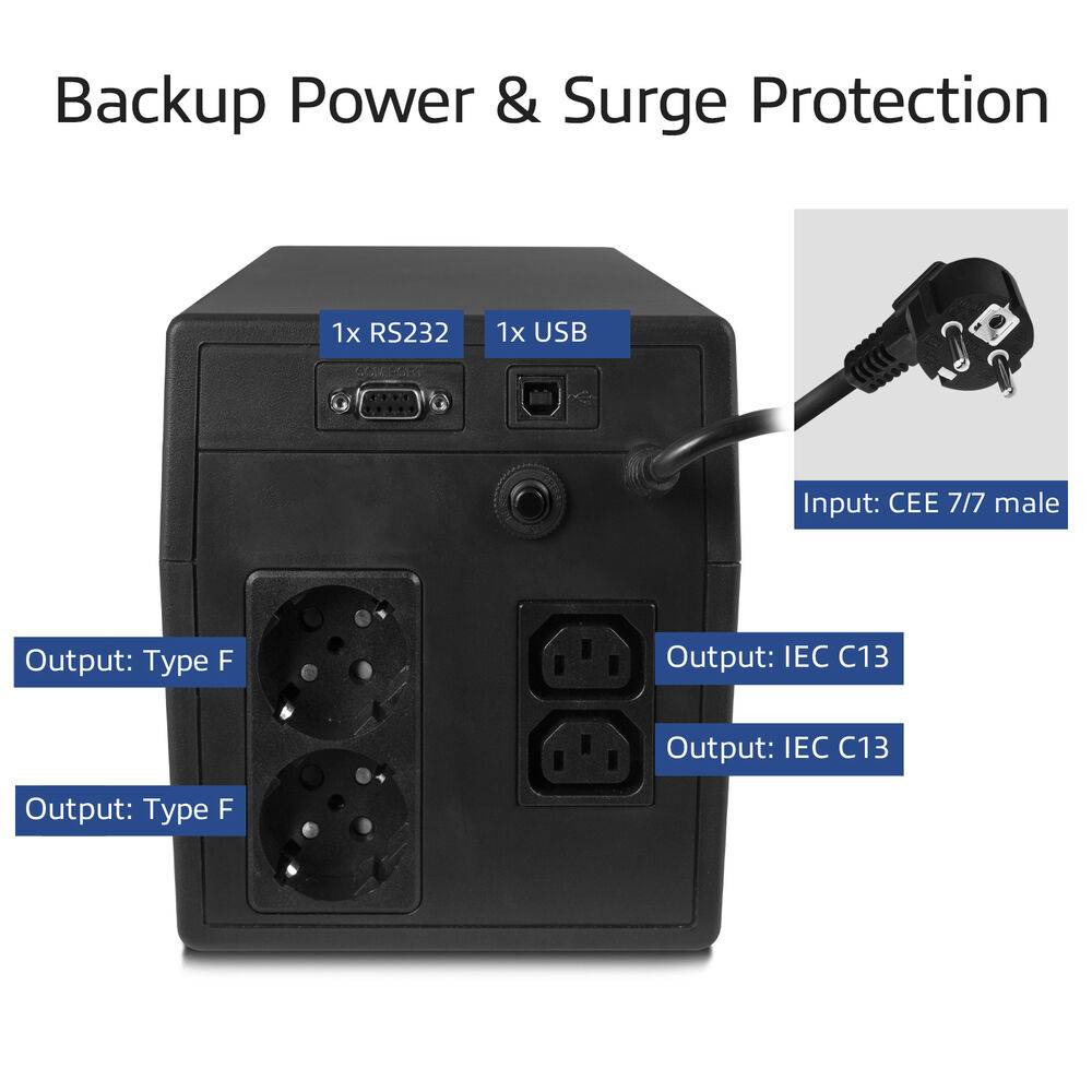 ACT AC2310 UPS 1000VA LCD 600W AVR-4