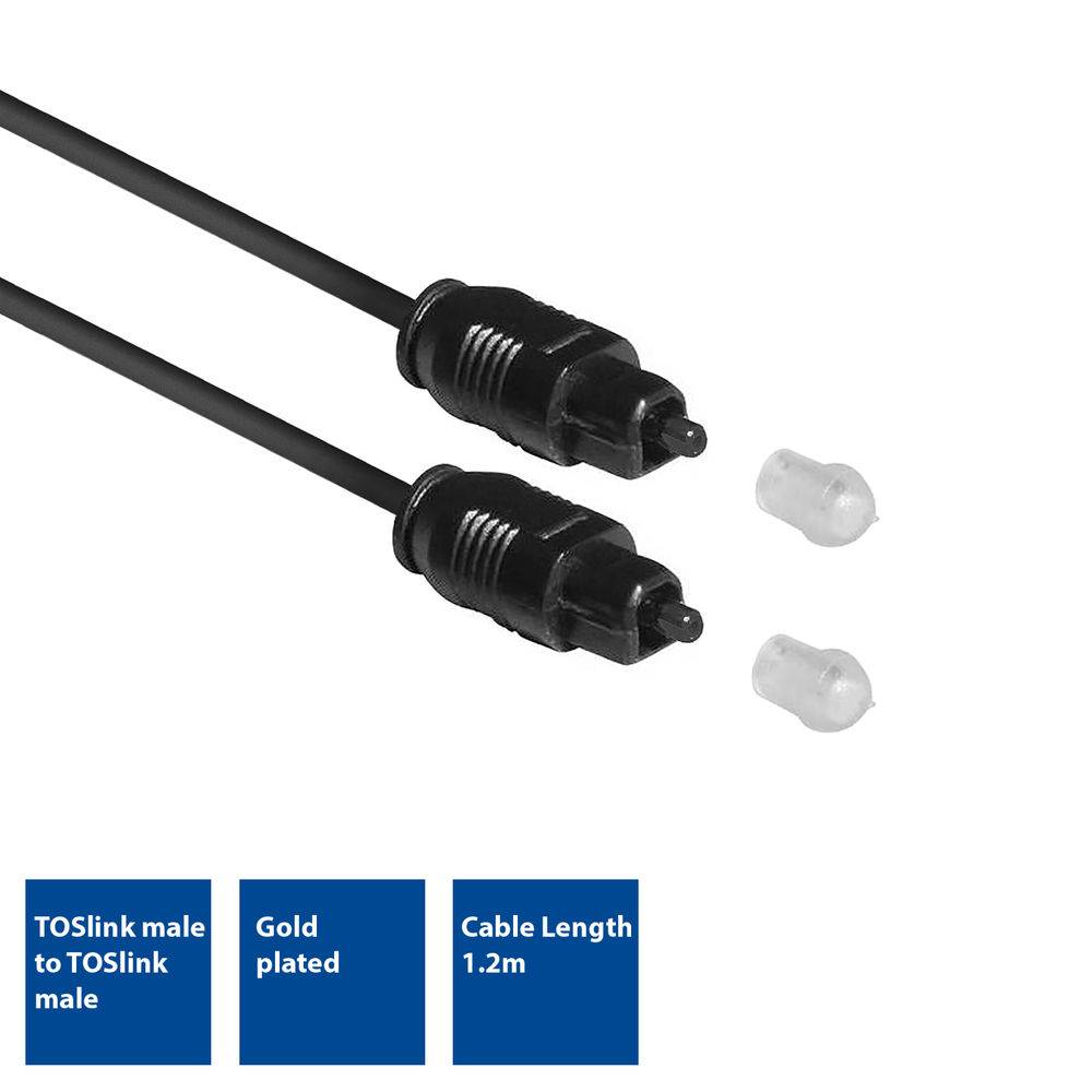 ACT AC3690 SPDIF TOSlink Optisches Audiokabel Stecker/Stecker - 1,2 Meter-1