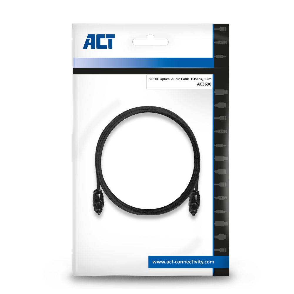 ACT AC3690 SPDIF TOSlink Optisches Audiokabel Stecker/Stecker - 1,2 Meter-2