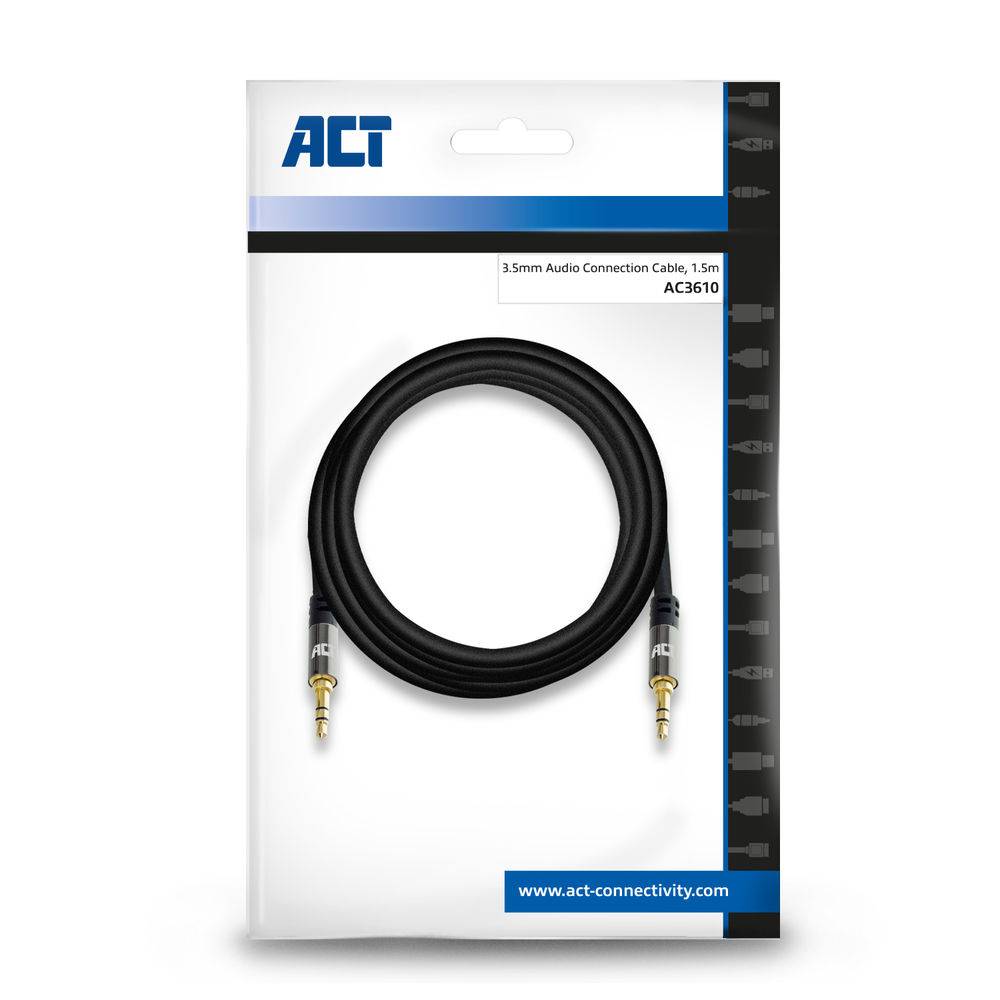 ACT AC3610 Hochwertiges Stereo-Audiokabel - 3,5 mm Klinkenstecker/Stecker - 1,5 Meter-4