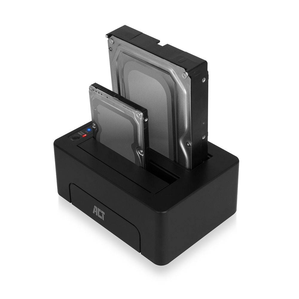 ACT AC1504 2,5" und 3,5" SATA-Doppelfestplatten-Dockingstation USB 3.2 Gen1 - Schwarz-3