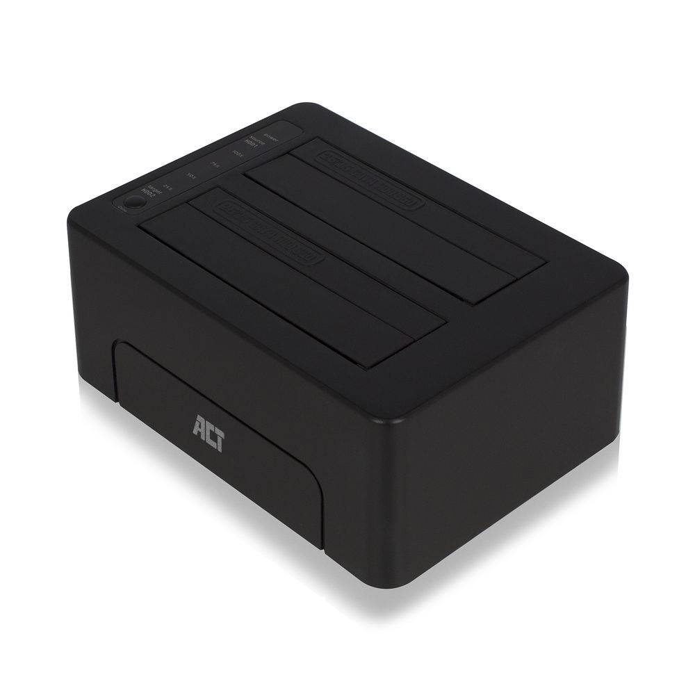 ACT AC1504 2,5" und 3,5" SATA-Doppelfestplatten-Dockingstation USB 3.2 Gen1 - Schwarz-4