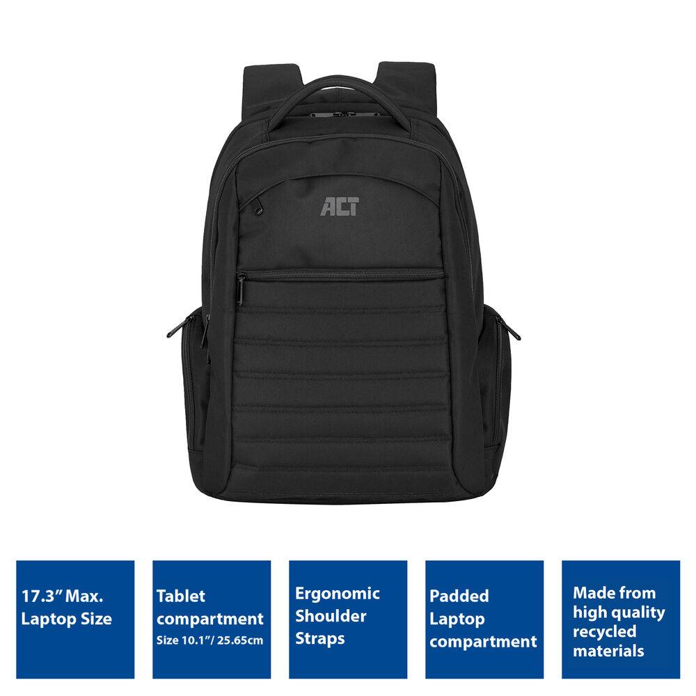 ACT AC8535 Urban Laptop-Rucksack | 17,3 Zoll | Schwarz-2