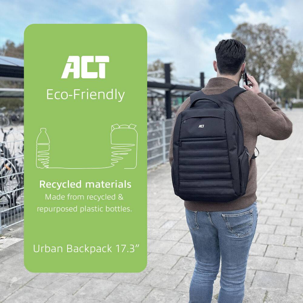 ACT AC8535 Urban Laptop-Rucksack | 17,3 Zoll | Schwarz-4