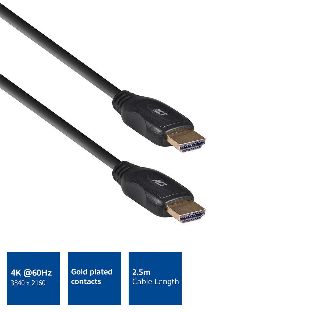 ACT AC3802 HDMI v2.0 Hochgeschwindigkeits-Videokabel - 2,5 Meter-1