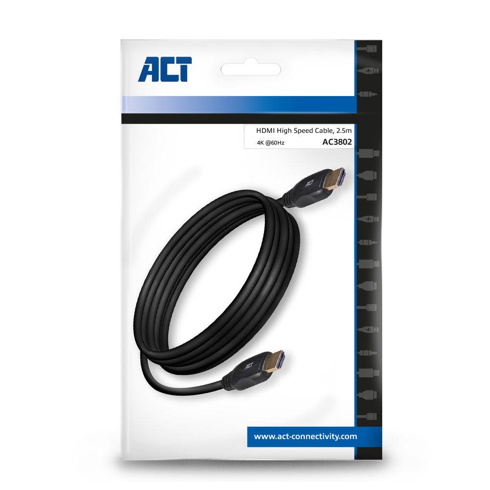 ACT AC3802 HDMI v2.0 Hochgeschwindigkeits-Videokabel - 2,5 Meter-3