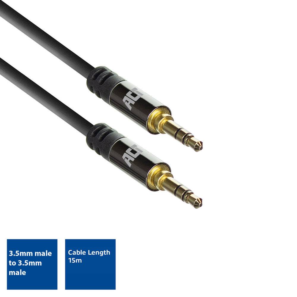 ACT AC3614 Hochwertiges ACT-Audiokabel - 3,5 mm Stereo-Klinkenstecker/Stecker - 15 Meter-1