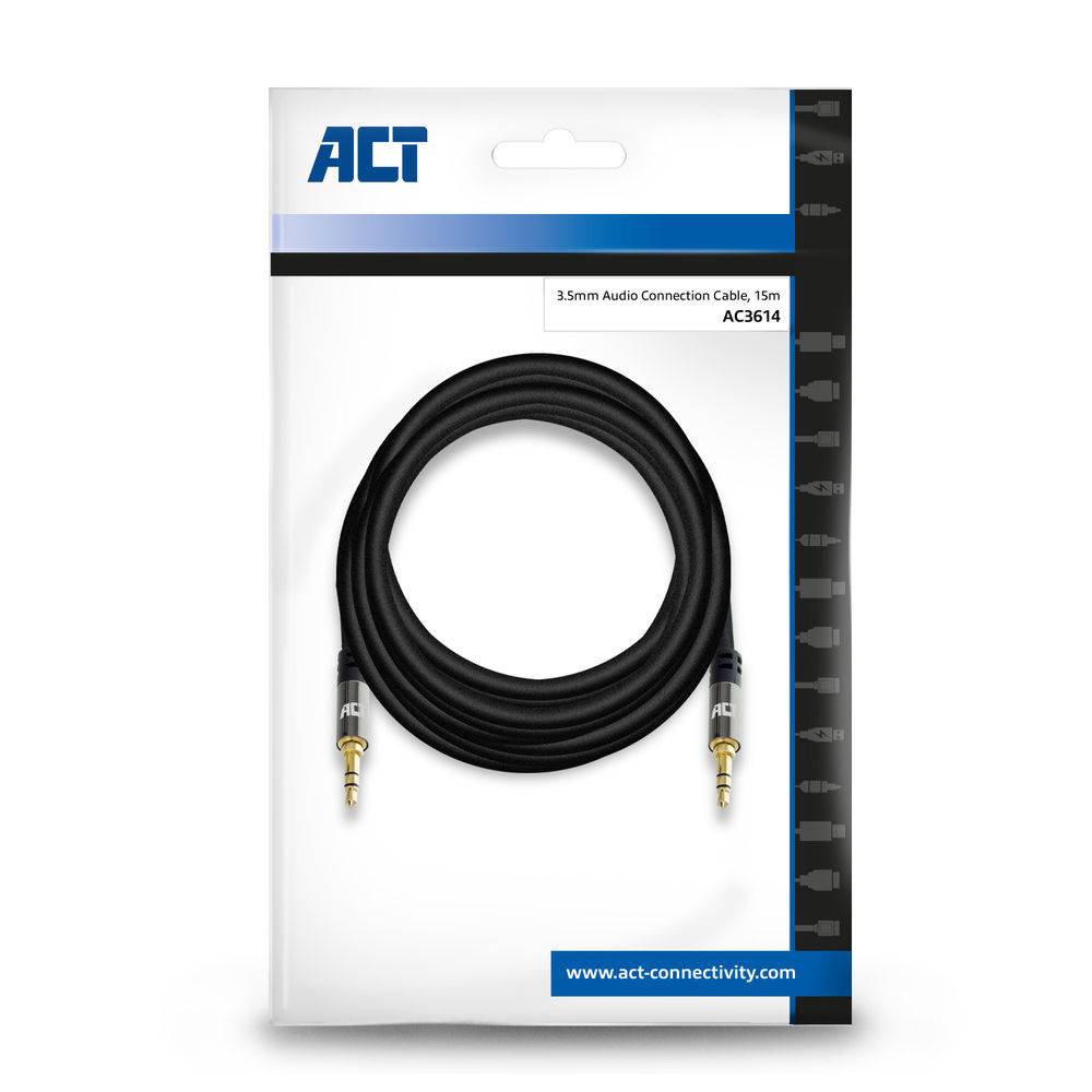 ACT AC3614 Hochwertiges ACT-Audiokabel - 3,5 mm Stereo-Klinkenstecker/Stecker - 15 Meter-4