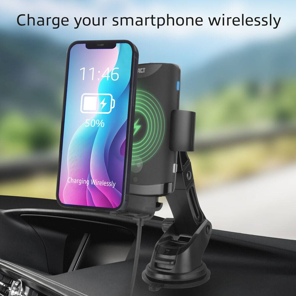 ACT AC9010 Auto-Telefonhalterung | Smartphone-Halterung Saugnapf/Belüftung | Kabellose Ladefunktion | Automat…-2