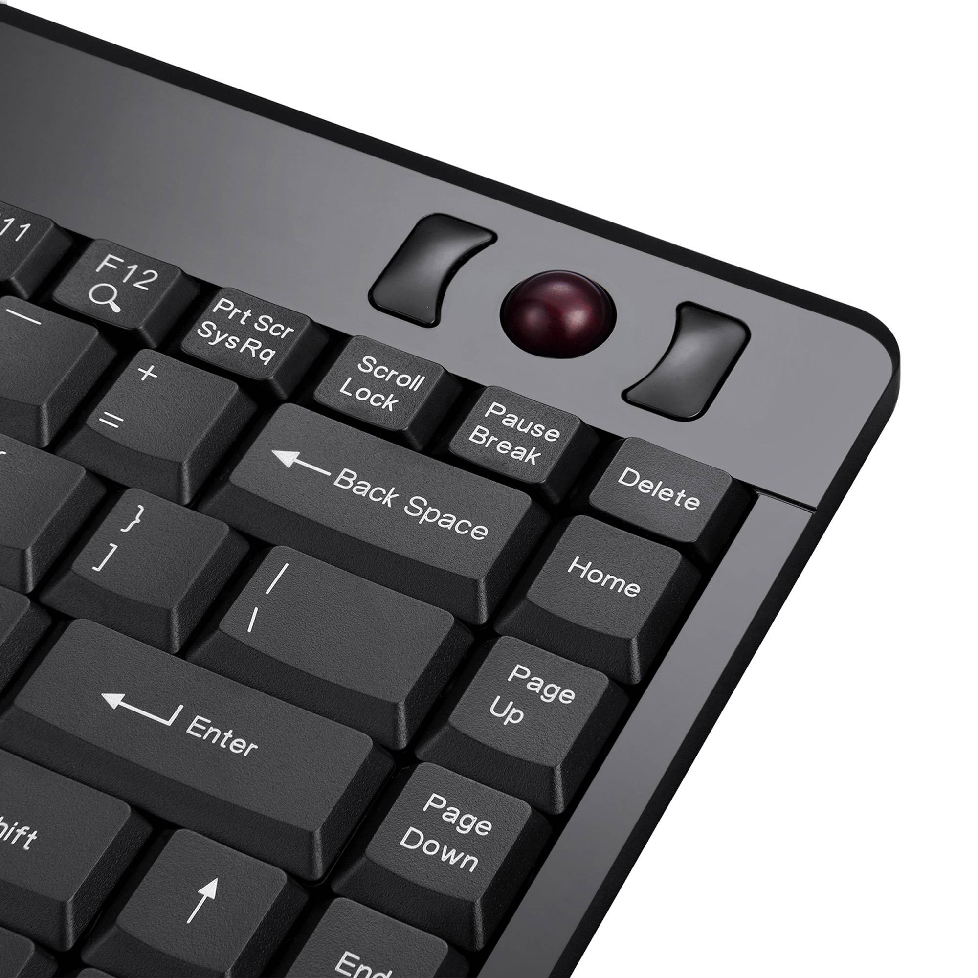 Perixx PERIBOARD-505H PLUS DE, Mini USB-Tastatur, Trackball, Hub, schwarz-2