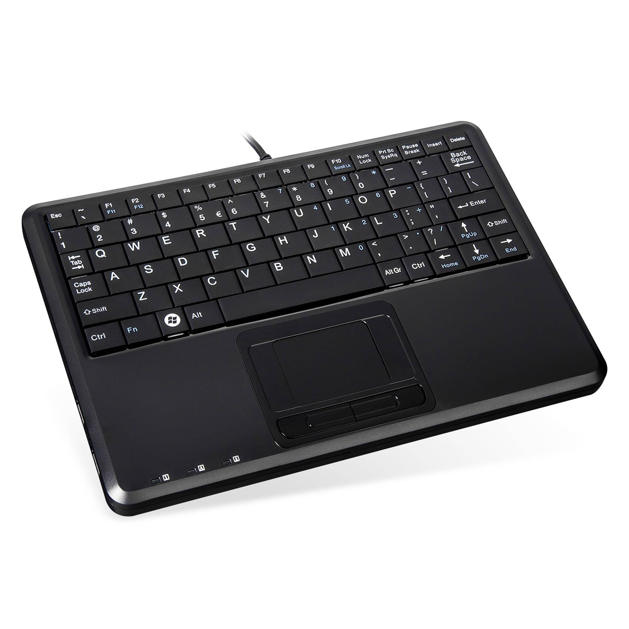 Perixx PERIBOARD-510 H PLUS US, Mini USB-Tastatur, Touchpad, Hub, schwarz-2