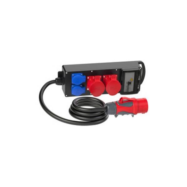 PC ELECTRIC 9441075 - Mobilverteiler "STEYREGG BV" (Eingang: 1x Stecker 400V/32A/5-pol + 2m Kabel | Ausgang: 2x
