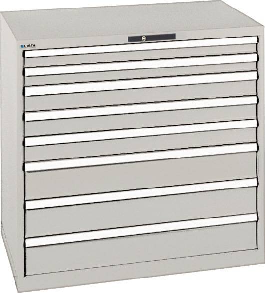 Schubladenschrank H1000xB1023xT725mm grau/grau 8Schubl.Vollauszug,CodeLock LISTA