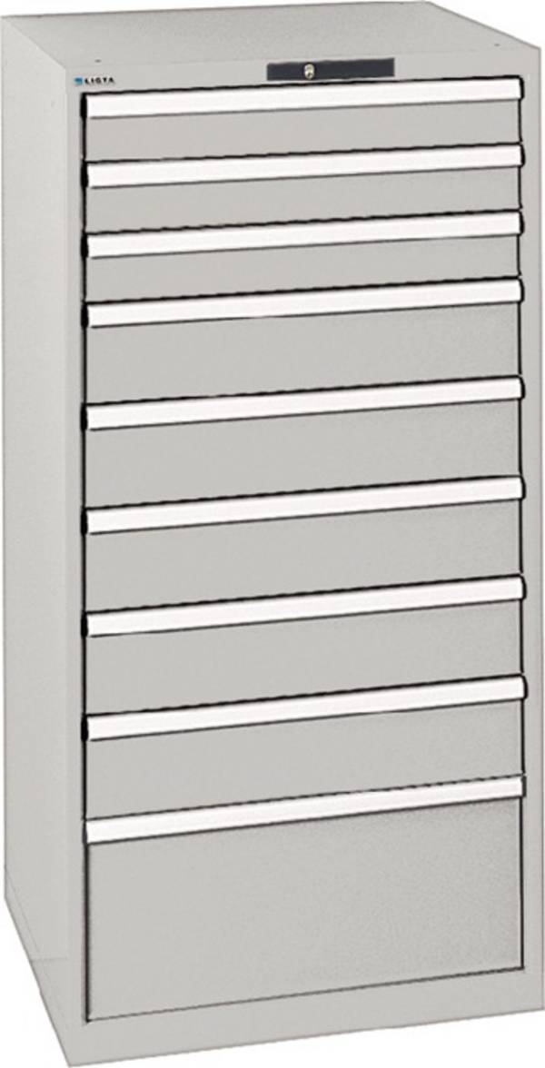 Schubladenschrank H1450xB717xT725mm grau 3x100,5x150,1x300mm Vollausz.CodeLock