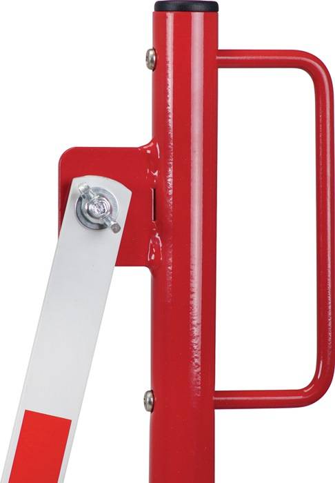 Sperrpfosten L3600xH1000mm m.Scherengitter z.Aufschr.rot/weiß-2