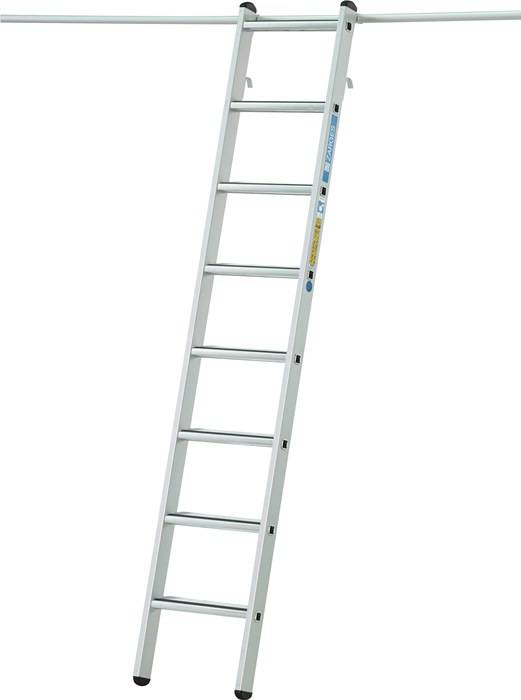 Regalleiter Alu.10 Stufen senkr.Einhänge-H.min/max2290-2820mm Einhänge-H.angeben-0
