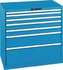 Schubladenschrank H1000xB1023xT725mm blau/blau 7Schubl.Vollauszug,CodeLock LISTA