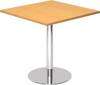 Besprechungstisch, Gestell verchromt, BxT 800 x 800 mm, Nussbaum
