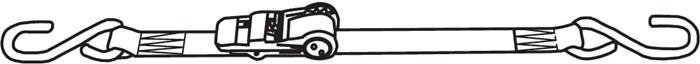 Ratschen-Zurrgurt DIN 12195-2 L.4m B.25mm 2-tlg.m.Ratsche+S-Haken LC U 800 daN