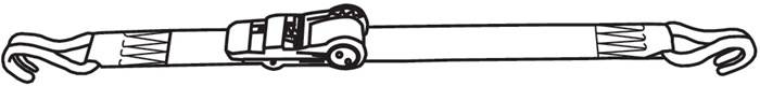 Ratschen-Zurrgurt DIN 12195-2 L.4m B.25mm 2-tlg.m.Ratsche+SP-Haken LC U 800 daN