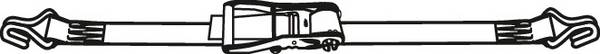 Ratschen-Zurrgurt DIN 12195-2 L.8m B.50mm 2-tlg.m.Ratsche+SP-Haken LC U 5000 daN
