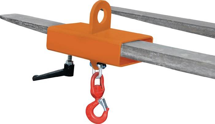Lasthaken Trgf.1000kg gelborange lack.f.Gabelstapler u.Kran BAUER