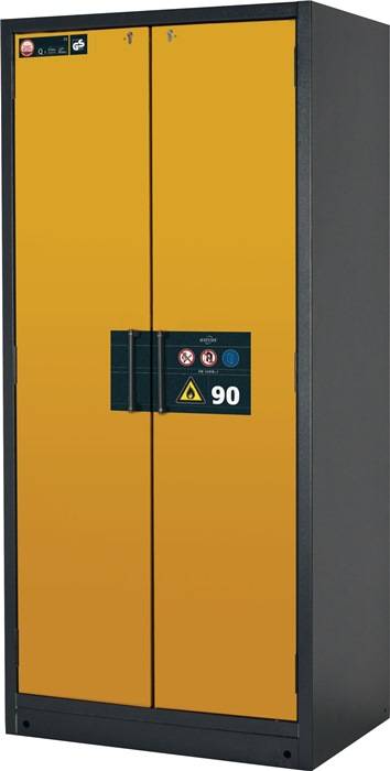 Sicherh.-Schrank Typ 90 H1953xB893xT615mm grau/ sicherheitsgelb,RAL 1004 ASECOS-1
