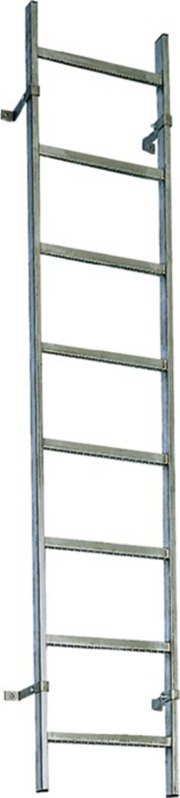 Schachtleiter V4A L.1680mm äußere B.340mm Holm-Gr.50x20mm Lochsprosse 29 x 29mm
