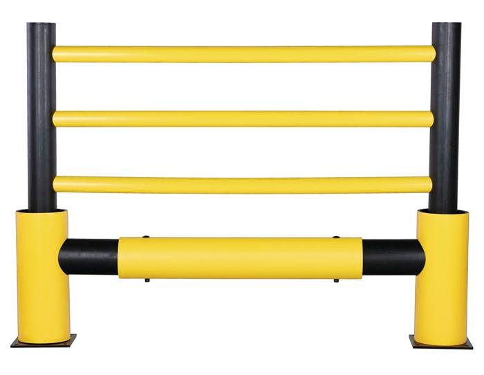 Verkehrsbarriere, Spezialkunststoff, vierzeilig, Endpfosten, Höhe 1200 mm, Breit-2